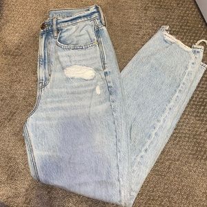 90s highest rise boyfriend jeans in a light distressed wash